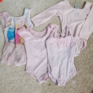 Set of 4 toddler leotards ballet pink